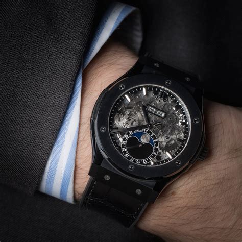 hublot skeleton aerofusion black magic on wrist|Hublot Classic Fusion Aerofusion Black Magic Ceramic Skeleton .